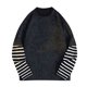 thumbnail image 1 of Blusas y camisas de manga larga con cuello redondo para hombre, jersey informal de cuello redondo, sudadera con capucha de retazos a rayas de dos piezas falsas, blusa de poliéster para hombre, 1 of 8