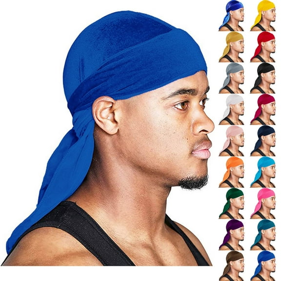Velvet Durag for Men Wave Cap Velvet Dorag for Men Women 360 Wave Wine