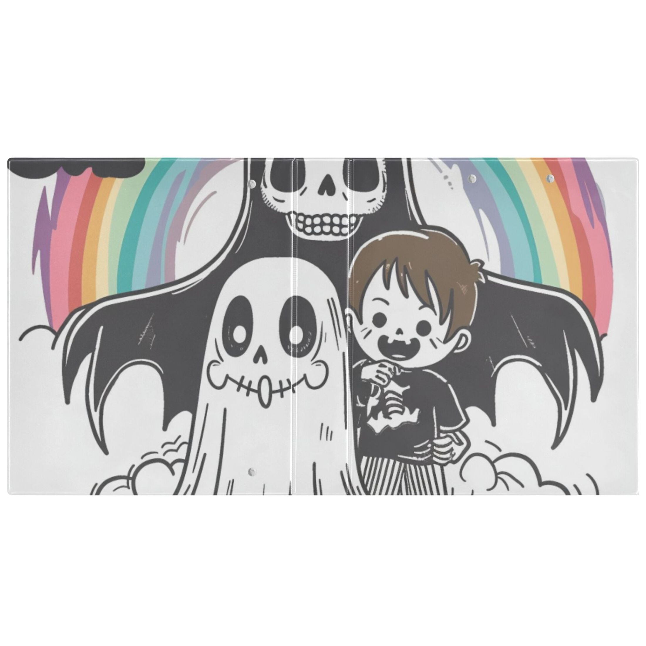 Rainbow Gost 3 Ring Binders 1.5 inch Hardcover File Folders with Interior Pockets A4 Size Organizer for School Office Hospital