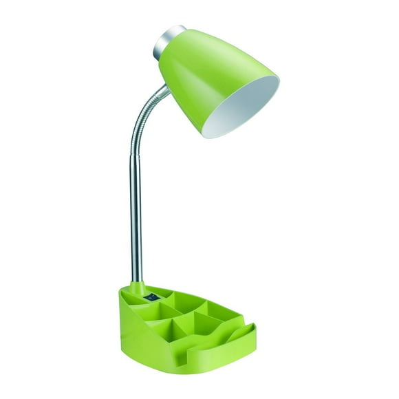 Lampe de bureau organisateur feux de la rampeà col de cygne avec support pour tablette d'iPad Porte-livre, vert