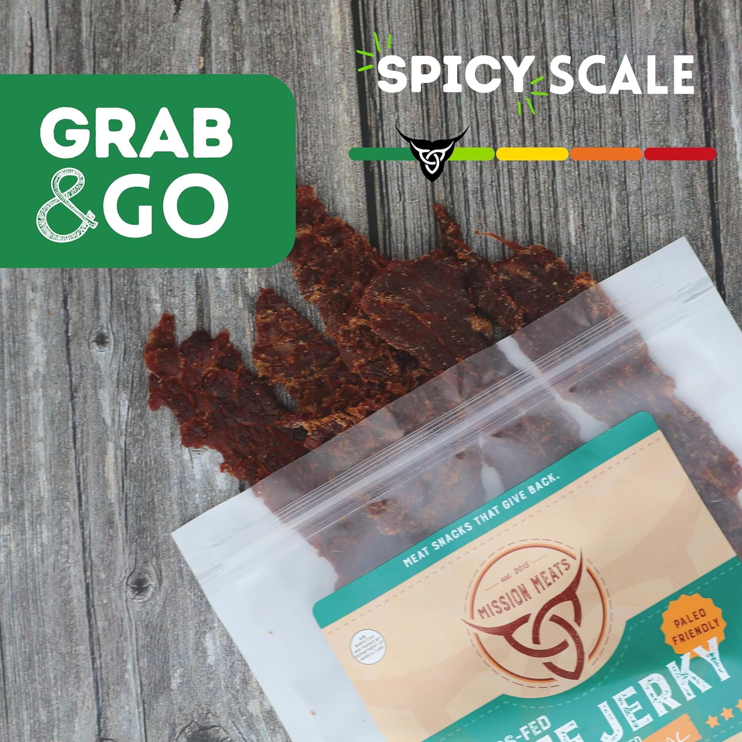 Mission Meats Beef Jerky, Original, 100% Grass Fed Beef, 10g Protein per Serving, Delicious & Tender – Paleo, Keto, Carnivore & Whole 30 Friendly, 2oz Bags (Pack of 3)