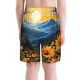 thumbnail image 3 of Cauagu Elegant Sunset Sunflower Print Swim Trunks for Men,Youth Boys Swim Shorts Compression Liner Beach Shorts Boys' Swimming Shorts 7-20 Years Bathing Suit-X-Large, 3 of 7