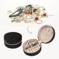thumbnail image 2 of REGALWOVEN Travel Accessory Box for Girl Gifts, Small Portable Plush Velvet Accessory Organizer Case Storage Black, 2 of 7