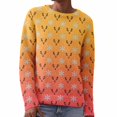 thumbnail image 2 of Winter Plus Size Fall Sweaters for Women Women Christmas Tree Snowflake Reindeer Long Sleeve Knit Xmas Sweater Yellow L, 2 of 8