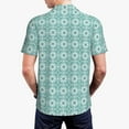 thumbnail image 4 of Balery Blue Print Printed Men’s Short Sleeve Polo Shirt, Midweight Men's Shirt,Golf Polo shirts -Medium, 4 of 9