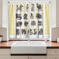 thumbnail image 2 of Ambesonne Ostrich Kitchen Curtains, Grey Animal, 55"x39", Earth Yellow Eggplant, 2 of 3