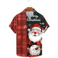thumbnail image 2 of Men's Christmas Hawaiian Shirt with Santa and Beer Print Button Down Short Sleeve Aloha Top for Holiday Parties Festive Casual Wear, 2 of 5