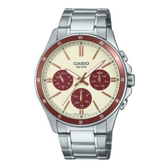 Casio Standard Analog Ion Plated Stainless Steel Cream Dial Quartz MTP-1374D-5A2V Men's Watch