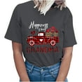 thumbnail image 1 of Pompotops T-Shirts à Col Rond pour Femmes Imprimé Fête des Mères Manches Courtes Blouse, 1 of 7