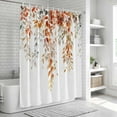 thumbnail image 6 of Fall Orange Leaves Shower Curtain, Waterproof Shower Curtains for Bathroom, Farmhouse Watercolor Botanical Plants Washable Fabric Bathtub Curtain Set Bath Decor with 12 Hooks Stall 36"x72", 6 of 8