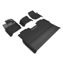 3D MAXpider Kagu Floor Mat (Black) Compatible with Ford F-150 SUPERCREW 2015-2024 Bench SEAT - Full Set (NO Under SEAT Storage)