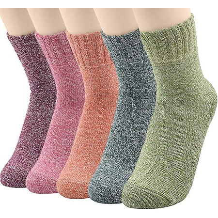 

Sports knit pattern women s winter socks round neck cut cashmere retro thick warm soft wool socks long hiking socks (10set multi-color)