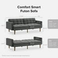 thumbnail image 6 of Mopio Aaron Futon Twin Size Convertible Sofa Sleeper Futon with Arms Split Back Design 77.5" Dark Gray Fabric, 6 of 8
