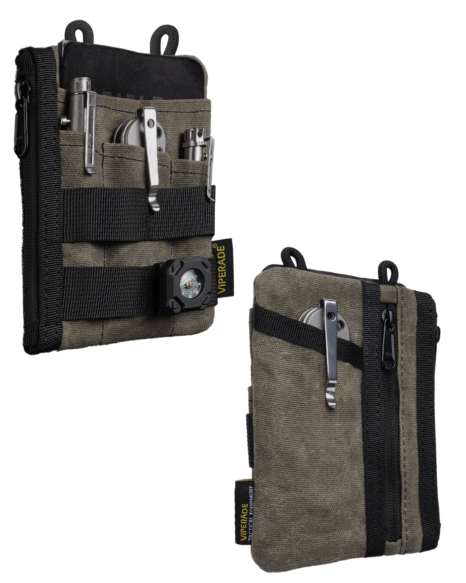 VIPERADE  VE16N-OW EDC Pouch, Waxed Canvas Pocket Organizer
