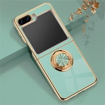 SaniMore Case for Samsung Galaxy Z Flip 5 6.7" 2023, Shockproof TPU Backplane 360 Degree Rotating Ring/Holder Stand Feature Magnetic Car Mount Anti-drop Heavy Duty ProtectIve Cover, Mint