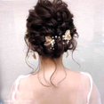 thumbnail image 4 of 6 piezas de horquillas para el cabello SSuperp con perlas doradas y diamantes de imitación, 4 of 5