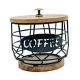 thumbnail image 2 of Soporte para cápsulas de café, de metal con base de madera, moderno organizador de cestas de almacenamiento con forma de taza para oficina y cocina., 2 of 9