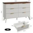 thumbnail image 2 of Garvee Modern Fluted 6-Drawer Dresser with Gold Handles Curved Profile Wooden Storage Chest, 2 of 8