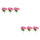 thumbnail image 3 of Injueey Arreglo de flores artificiales para decoración del hogar de 3 piezas con elegantes plantas falsas para exteriores o interiores rosa Rosa roja 2piezas, 3 of 6