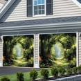 thumbnail image 3 of Forest Garage Door Cover Banner 7 x 8 FT, Nature Woodland Spring Scenic Green Trees Flower Garage Door Curtains Backdrop with Grommets for Indoor Outdoor Wall Party Porch Yard Decorations Background, 3 of 9