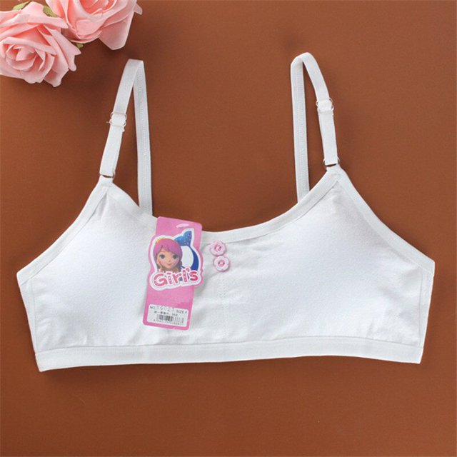 2018 Young Girls Solid Colors One-Piece Thin Lace Training Bras With Three Back HooksBlack He Qiyong unisex