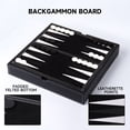 thumbnail image 5 of GSE Games & Sports Expert 3-in-1 Black Leather Chess, Checkers and Backgammon Tabletop Board Game Combo Set, 5 of 8