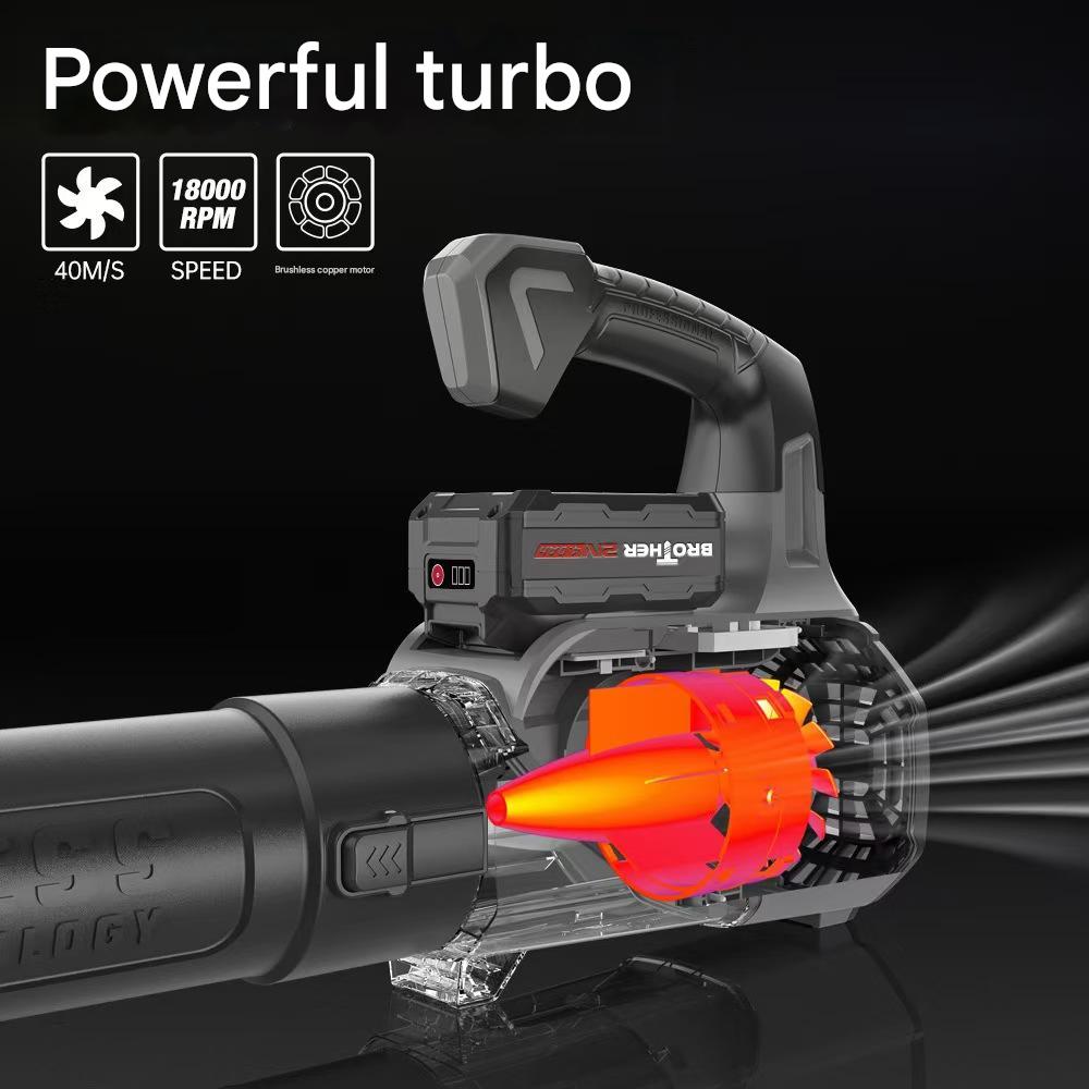 Blower Dust Blowing Cordless Powerful 18300RPM Leaf Blower 21V 600W Handheld Industrial High Power Brushless Lithium Electric Hair Dryer