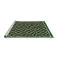 thumbnail image 2 of Ahgly Company Machine Washable Indoor Rectangle Oriental Turquoise Blue Traditional Area Rugs, 6' x 9', 2 of 4