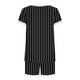 thumbnail image 5 of Pijama de cuello redondo y manga corta con estampado informal de moda para mujer con pantalones para el hogar Conjunto de top y pantalones de poliéster para mujer, 5 of 5
