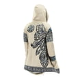 thumbnail image 4 of Mens Mid Length Knit Hoodie Cardigan With Print No Zipper No Buttons Clothes, 4 of 4