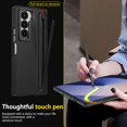thumbnail image 5 of Decase for Samsung Galaxy Z Fold 4 Case with Pen Holder & Stylus, Camera Frame Stand,Pen Slot Phone Case with Screen Protector Matte PC Bumper Anti-Scratch Kickstand Cover for Z Fold 6,Black, 5 of 12