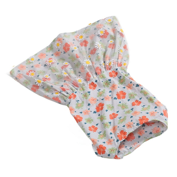 Vestido de perro lindo patrón floral con decoración de malla de margaritas vestido de princesa para perros pequeños gatos primavera verano XS