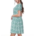 thumbnail image 2 of Naloa Blue Print Print Womens Summer A-Line Dress with Pockets,Short Sleeve Dresses,Flowy Beach Swing Dress for Vacation Travel, 2 of 6