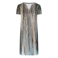 thumbnail image 4 of QIPOPIQ Robes pour Femmes Robe Tunique à Étages Manches Courtes Robe Décontractée Ample Robe d'Été Col en V Robes Imprimées Offres 2023, 4 of 5