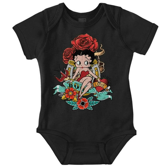 Betty Boop Love Horseshoe Tattoo Bodysuit Jumper Girls Infant Baby Brisco Brands 12M