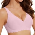 thumbnail image 2 of Stichou Wireless Bras for Women No Underwire Seamless Bralettes for Women Comfortable Full Coverage Womens Everyday Bras Pink L, 2 of 4