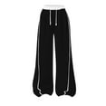 thumbnail image 4 of Girl's Wide Leg Sweatpants Elastic High Waisted Baggy Pants Casual Loose Joggers Trousers with Pockets, 4 of 6