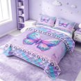thumbnail image 3 of Erosebridal Kawaii Butterfly Twin Quilt Set, Cute Wildlife Twin Coverlet Set, Polka Dots Reversible, Pastel Purple, 2-Piece (1 Bedspread and 1 Pillowcase), 3 of 7