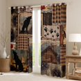 thumbnail image 2 of Erosebridal Rustic Cabin Wolf Patchwork Print Blackout Curtains Set of 2 (52x84 Each), Lodge Style Window Curtains for Men and Women, 2 of 6