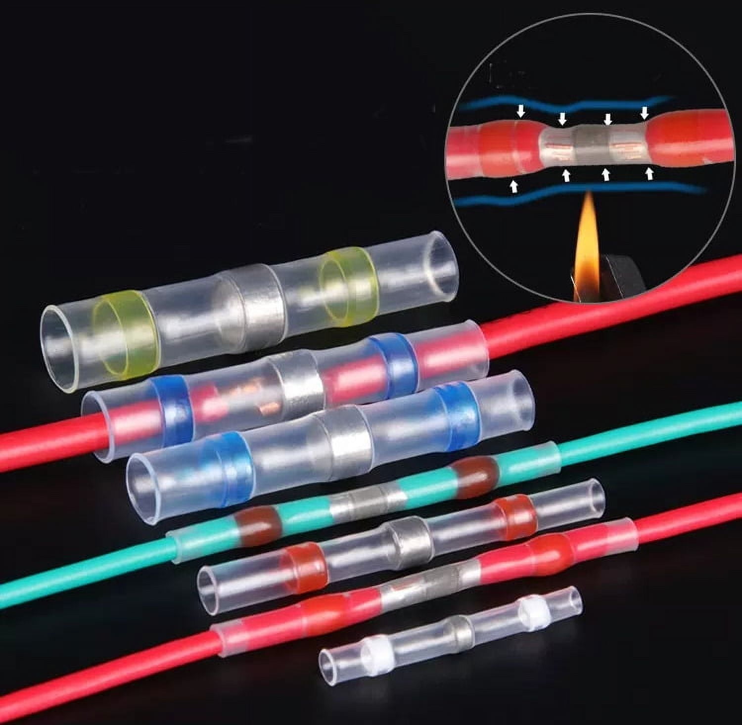 1000× Solder Seal Sleeve Wire Connectors Heat Shrink Butt Splice Wire Terminals