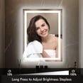 thumbnail image 3 of LED Bathroom Mirror 24x32 Inches - Anti-Fog. 3X Magnify. Front and Backlit. Frameless Design. Wall Mount Vanity Mirror for Sink. Bedroom. Entry, 3 of 11