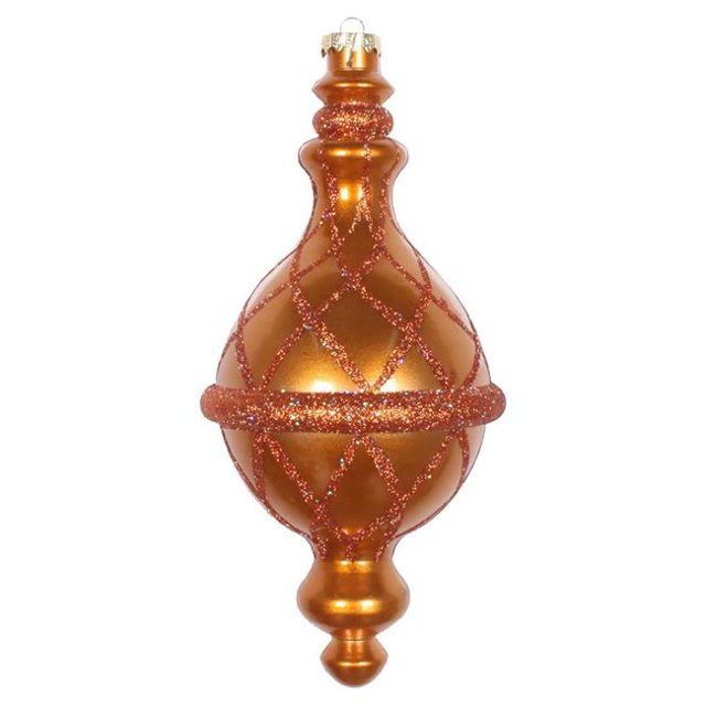 Vickerman MT198888D 10 in. Copper Candy Glitter Net Drop Ornament