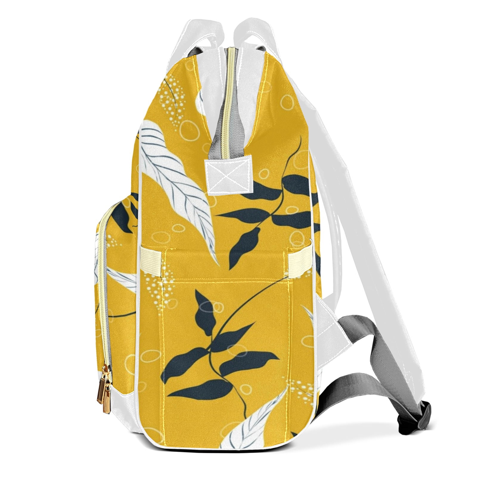 Abstract Flowers Diaper Backpack – Large Capacity, Insulated Baby Bottle Pocket, Multifunctional Mommy Bag for Boys & Girls