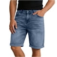 thumbnail image 3 of Viadha Mens Cargo Jean Shorts Casual Workwear Regular Fit Denim Shorts 5 Inch Summer Short Pants with Pockets, 3 of 9