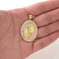thumbnail image 3 of LOVEBLING 10K Yellow Gold Tri Color Virgin Mother Mary Medallion Pendant w/27 CZ Stones (1.70" x 1.03"), 3 of 3