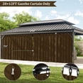 thumbnail image 3 of Pakunoda 16' X 6.5' Gazebo Universal Replacement Privacy 4-Panel Curtains, Waterproof Outdoor Curtains Chococlate Sidewall with Zipper for Patio Garden Backyard 12' X 20' Gazebo, Curtain Only, 3 of 8