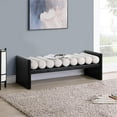 thumbnail image 6 of Maklaine Contemporary Solid Wood Rich Black Bench with Cream Boucle, 6 of 6