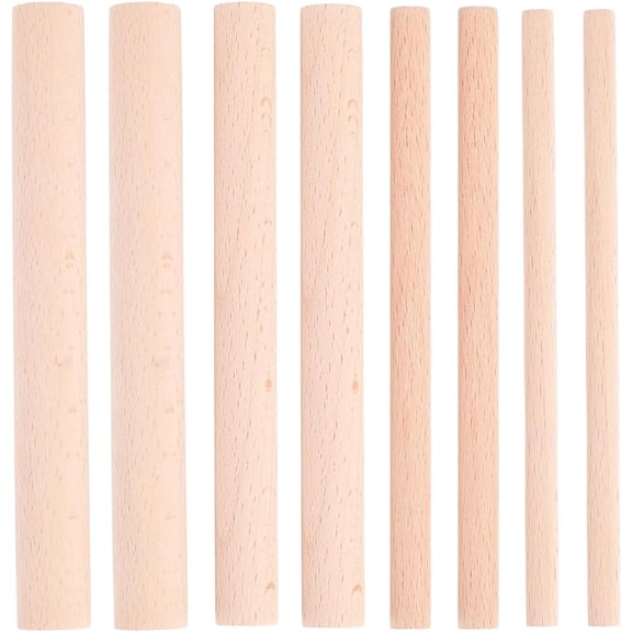 14Pcs 6 Inch Wood Dowel Rods Round Wooden Dowels Unfinished Hardwood Sticks 8/10/15/18mm Beech Poles Accessories