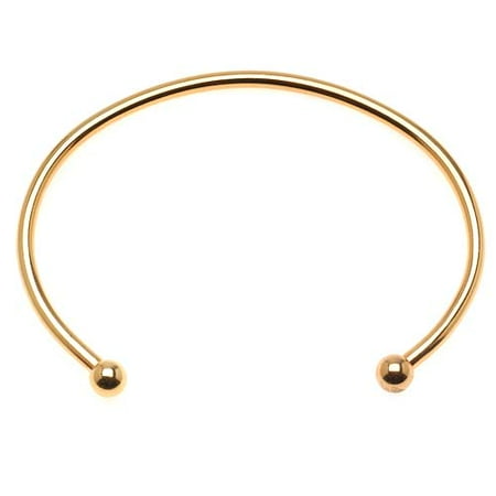 22k Gold Bangles - 22K Gold Plated Large Bangle Cuff Bracelet For European Style Beads - Screw End (1)