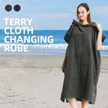 

Harupink Changing Robe Microfiber Short Sleeve Surf Poncho with Hood Quick Dry Bath Robe with Large Pocket Oversized Towelling Robe for Beach Surfing Swimming